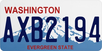 WA license plate AXB2194