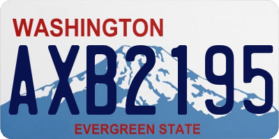 WA license plate AXB2195