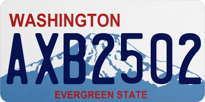 WA license plate AXB2502