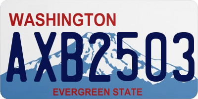 WA license plate AXB2503