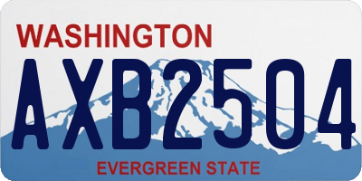 WA license plate AXB2504