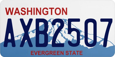 WA license plate AXB2507