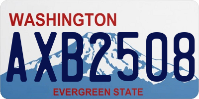 WA license plate AXB2508