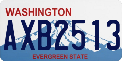 WA license plate AXB2513