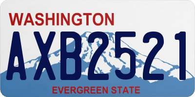WA license plate AXB2521