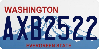 WA license plate AXB2522