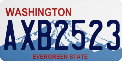 WA license plate AXB2523