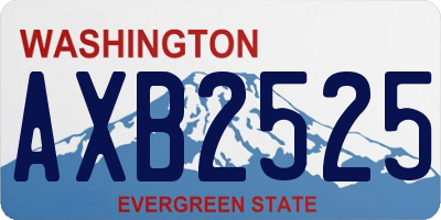 WA license plate AXB2525