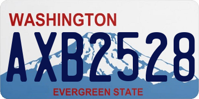 WA license plate AXB2528