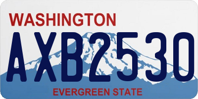 WA license plate AXB2530