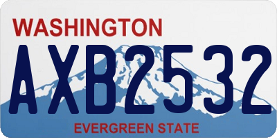 WA license plate AXB2532