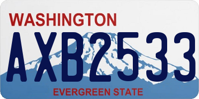 WA license plate AXB2533