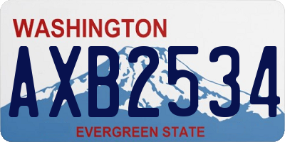 WA license plate AXB2534