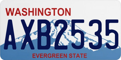 WA license plate AXB2535