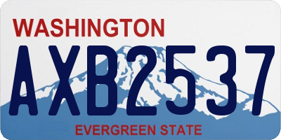 WA license plate AXB2537