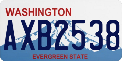 WA license plate AXB2538