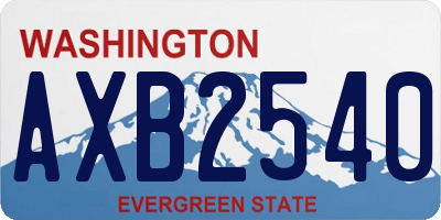 WA license plate AXB2540