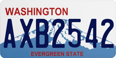 WA license plate AXB2542