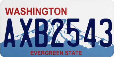 WA license plate AXB2543