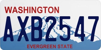 WA license plate AXB2547