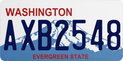 WA license plate AXB2548