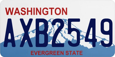WA license plate AXB2549