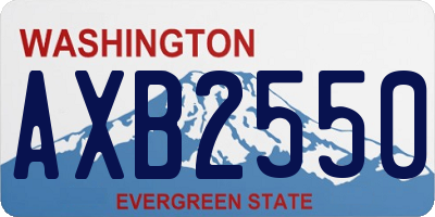 WA license plate AXB2550