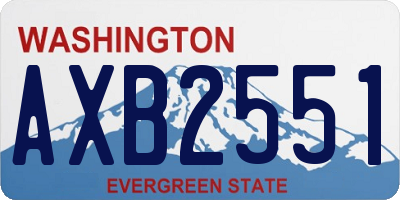 WA license plate AXB2551