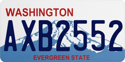 WA license plate AXB2552
