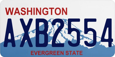 WA license plate AXB2554