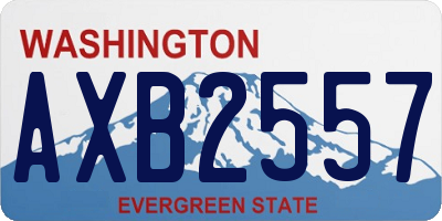 WA license plate AXB2557