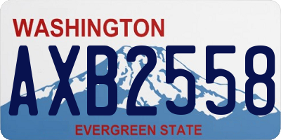WA license plate AXB2558