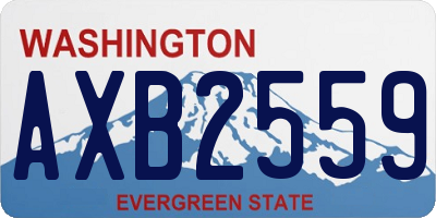 WA license plate AXB2559