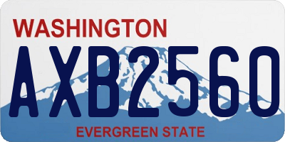 WA license plate AXB2560