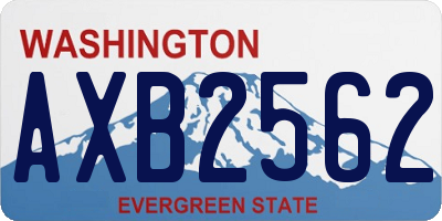 WA license plate AXB2562