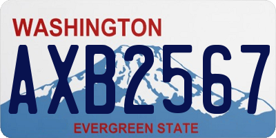 WA license plate AXB2567
