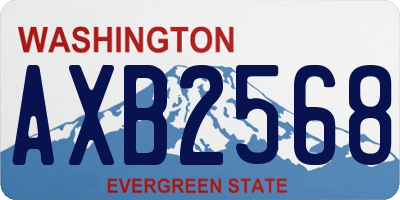 WA license plate AXB2568