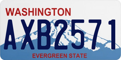 WA license plate AXB2571