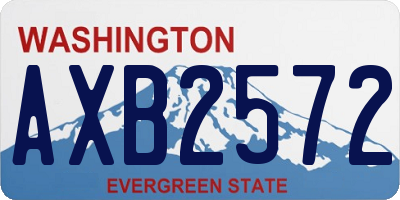 WA license plate AXB2572
