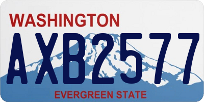 WA license plate AXB2577
