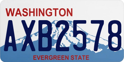 WA license plate AXB2578