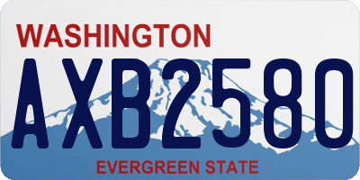 WA license plate AXB2580
