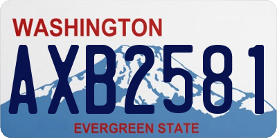 WA license plate AXB2581