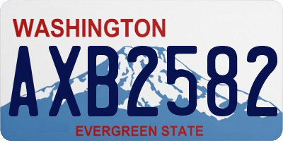 WA license plate AXB2582