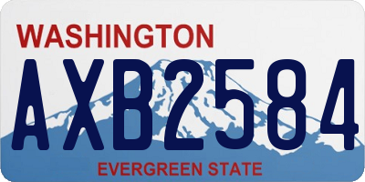 WA license plate AXB2584
