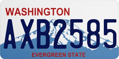 WA license plate AXB2585
