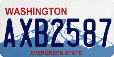 WA license plate AXB2587