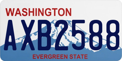 WA license plate AXB2588
