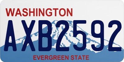 WA license plate AXB2592