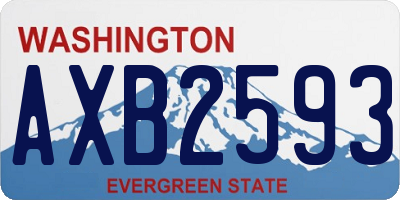 WA license plate AXB2593